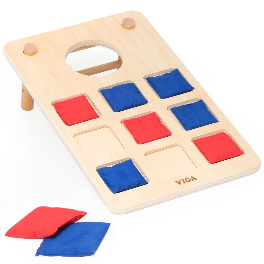 Gra zręcznościowa 2w1 kółko i krzyżyk + cornhole - rzut do celu