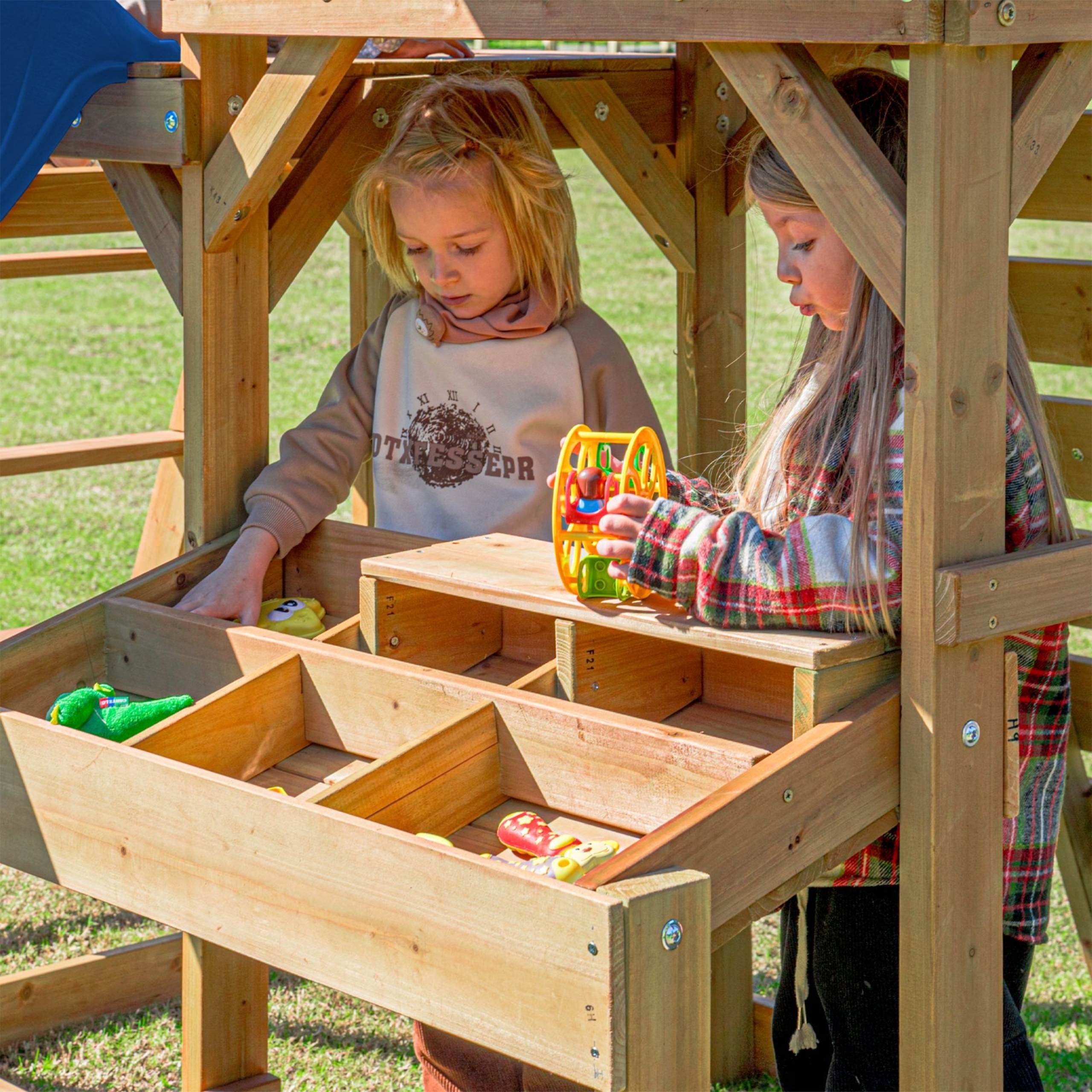 Mitch play tower - duży plac zabaw drewniany zjeżdżalnia hustawki ścianka wspinaczkowa + wieża