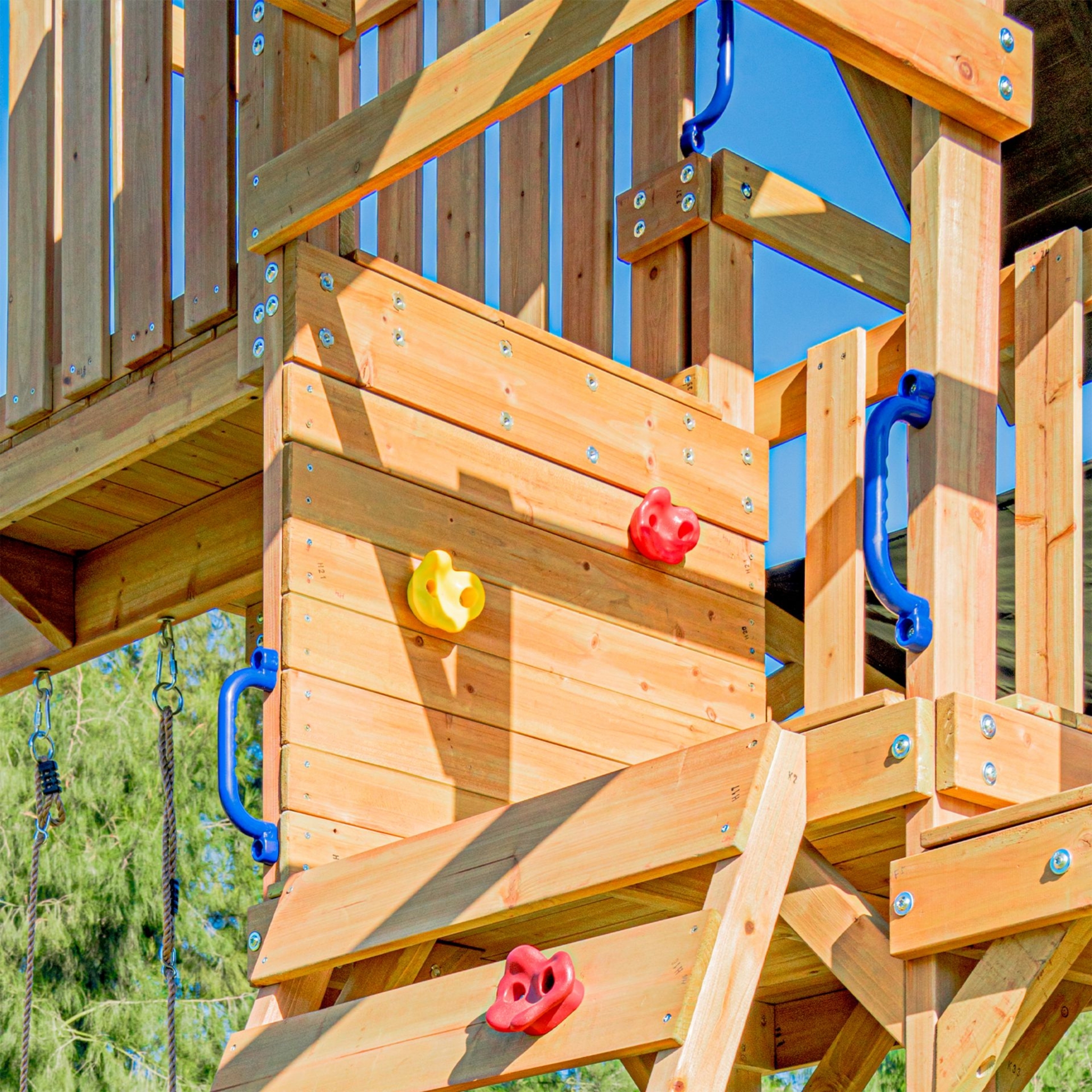 Mitch play tower - duży plac zabaw drewniany zjeżdżalnia hustawki ścianka wspinaczkowa + wieża