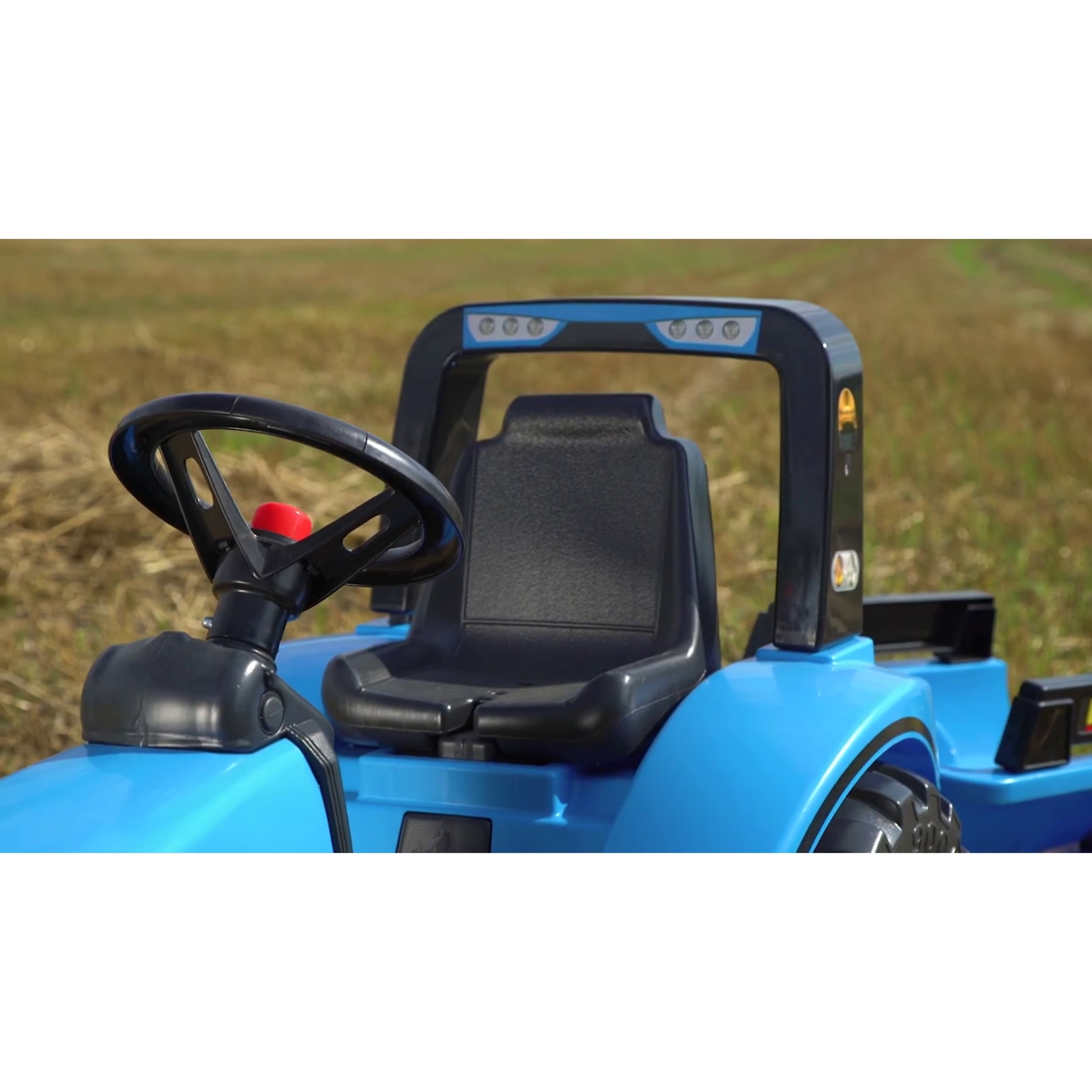Traktor landini niebieski na pedały z przyczepką od 3 lat