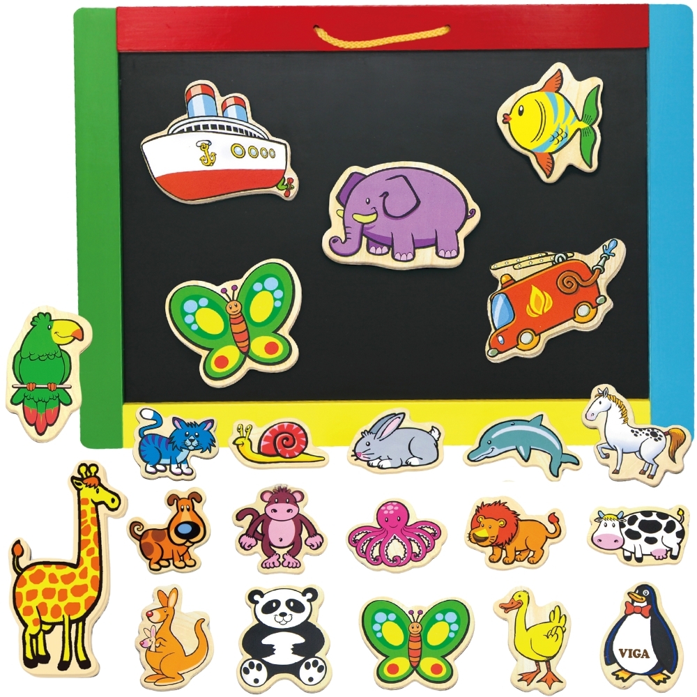 VIGA Drewniane Magnesy Zwierzęta zestaw 20 elementów