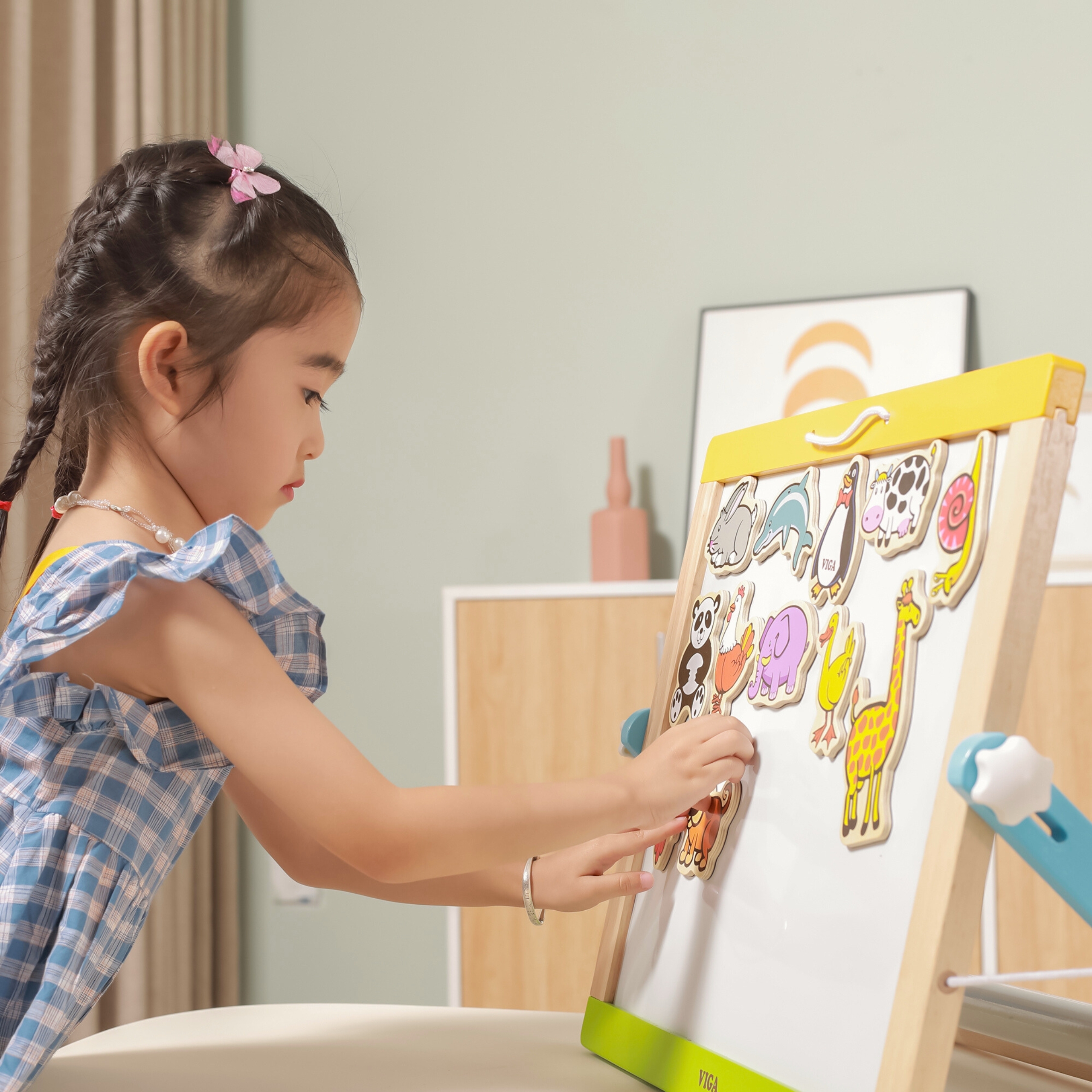 VIGA Drewniane Magnesy Zwierzęta zestaw 20 elementów