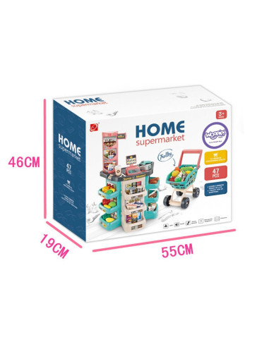 WOOPIE Sklep Supermarket i Wózek Koszyk Sklepowy Kasa Waga Skaner 47 akc