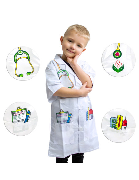 WOOPIE Ubranko Strój Lekarza Doktora dla Dzieci do ok. 120 cm