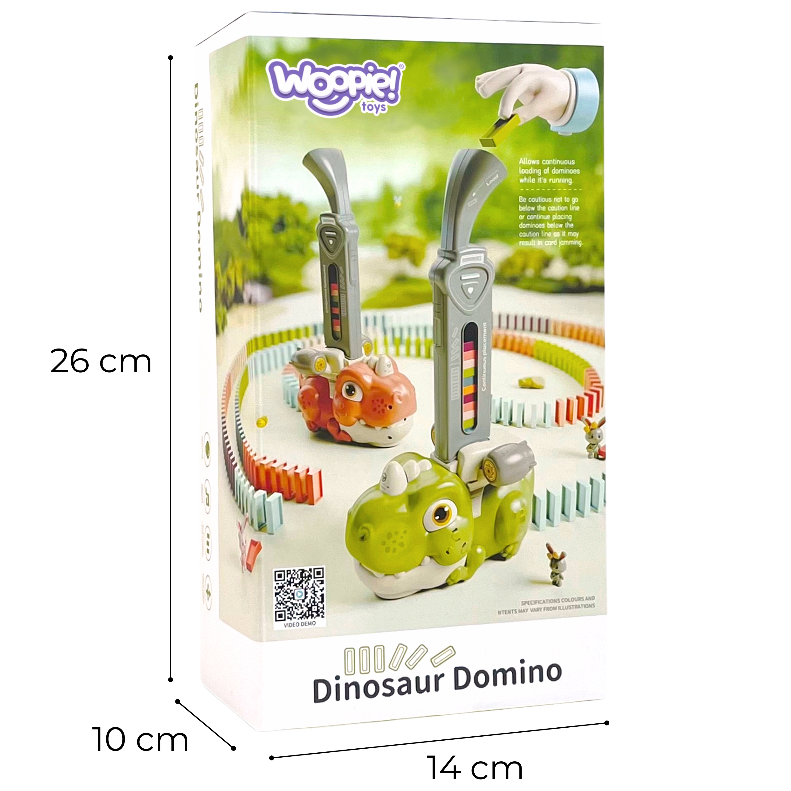 Elektryczna ciuchcia lokomotywa do klocków domino dinozaur zielony - zestaw 3 szt.