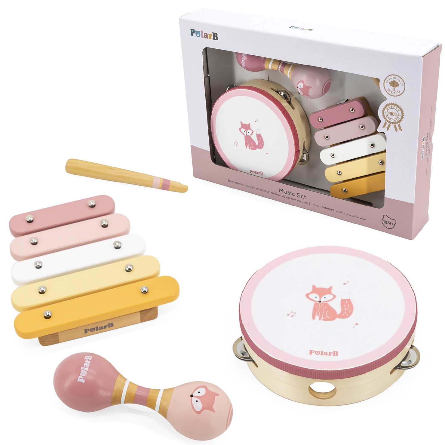 Polarb zestaw instrumentów muzycznych różowy
