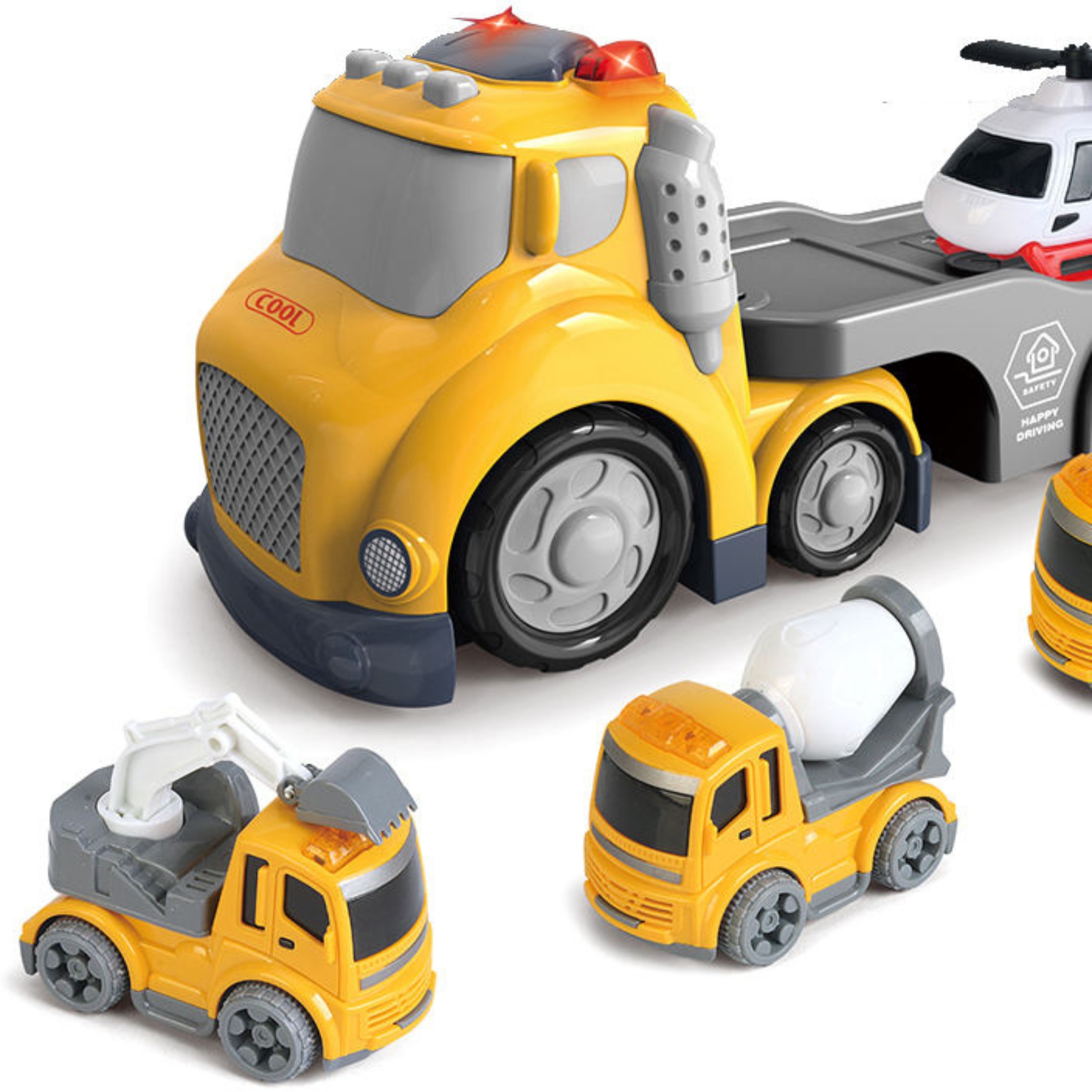 Żółta laweta city truck efekty dźwiękowe i świetlne