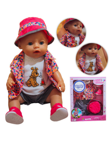 WOOPIE Kolorowe Ubranko dla Lalki Piesek Kurteczka Czapeczka 43-46 cm