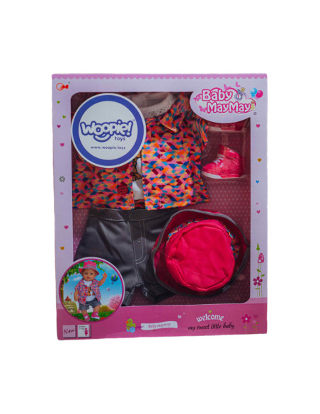 WOOPIE Kolorowe Ubranko dla Lalki Piesek Kurteczka Czapeczka 43-46 cm