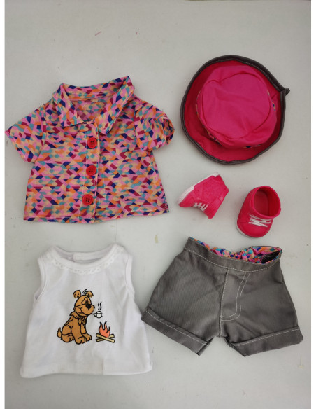 WOOPIE Kolorowe Ubranko dla Lalki Piesek Kurteczka Czapeczka 43-46 cm