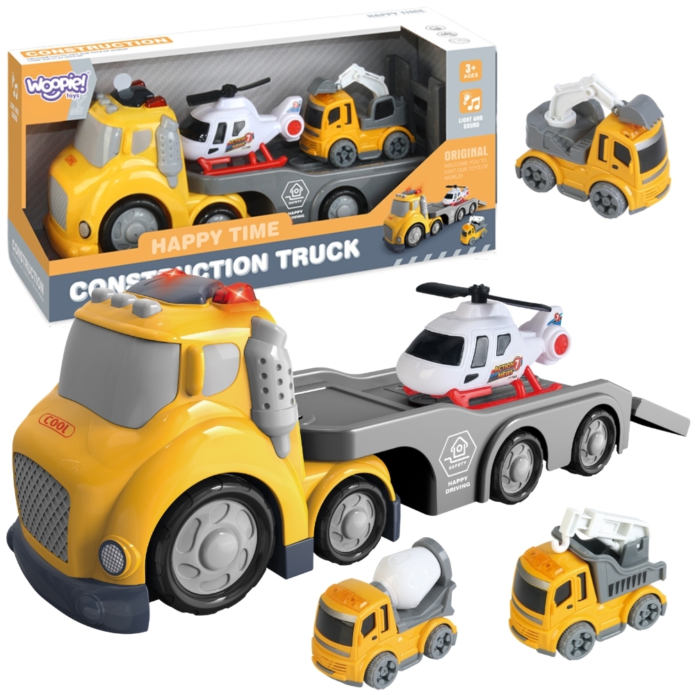 Żółta laweta city truck efekty dźwiękowe i świetlne