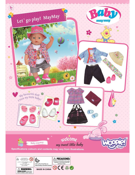 WOOPIE Kolorowe Ubranko dla Lalki Piesek Kurteczka Czapeczka 43-46 cm