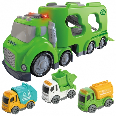WOOPIE Zielona Laweta CITY TRUCK Efekty Dźwiękowe i Świetlne
