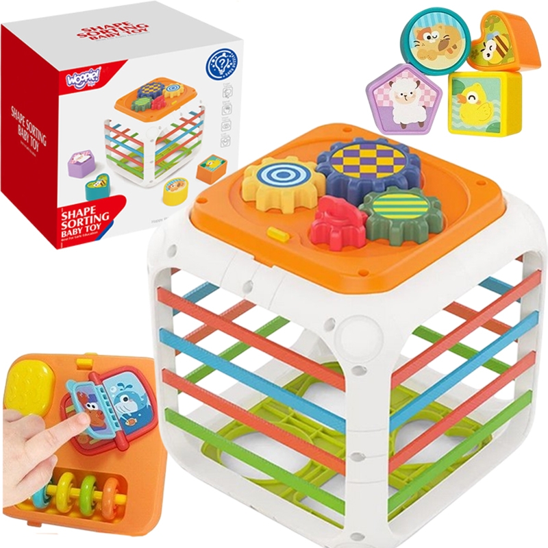 Kostka edukacyjna sorter 4w1 kształty 18m+