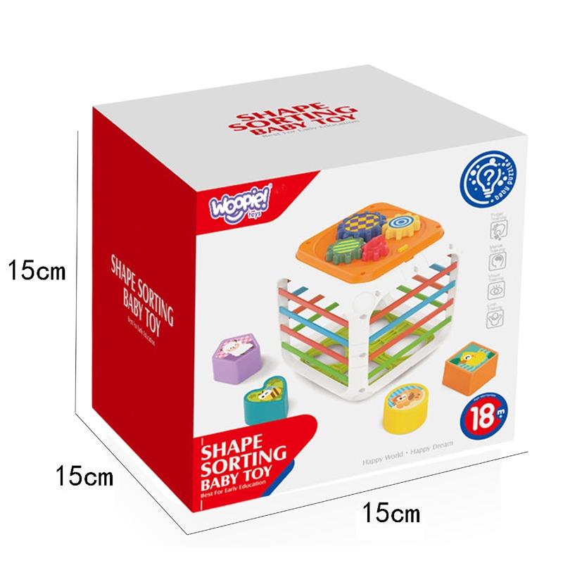 Kostka edukacyjna sorter 4w1 kształty 18m+