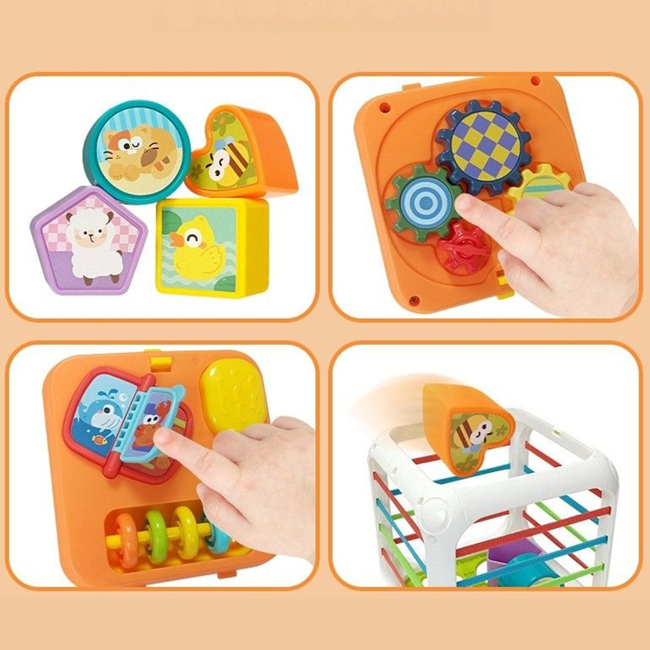 Kostka edukacyjna sorter 4w1 kształty 18m+