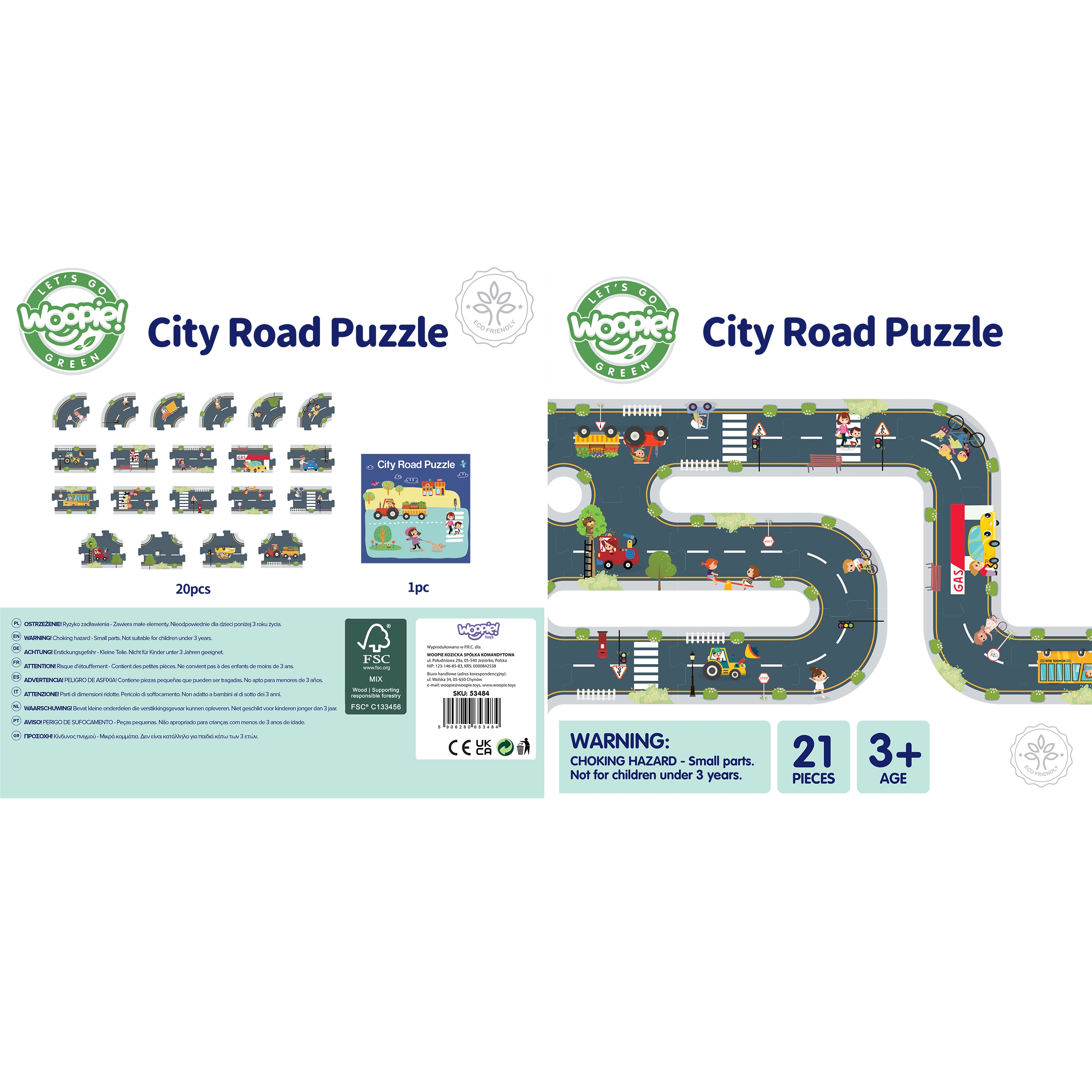 Droga puzzle dla dzieci autostrada makieta 21 el. certyfikat fsc