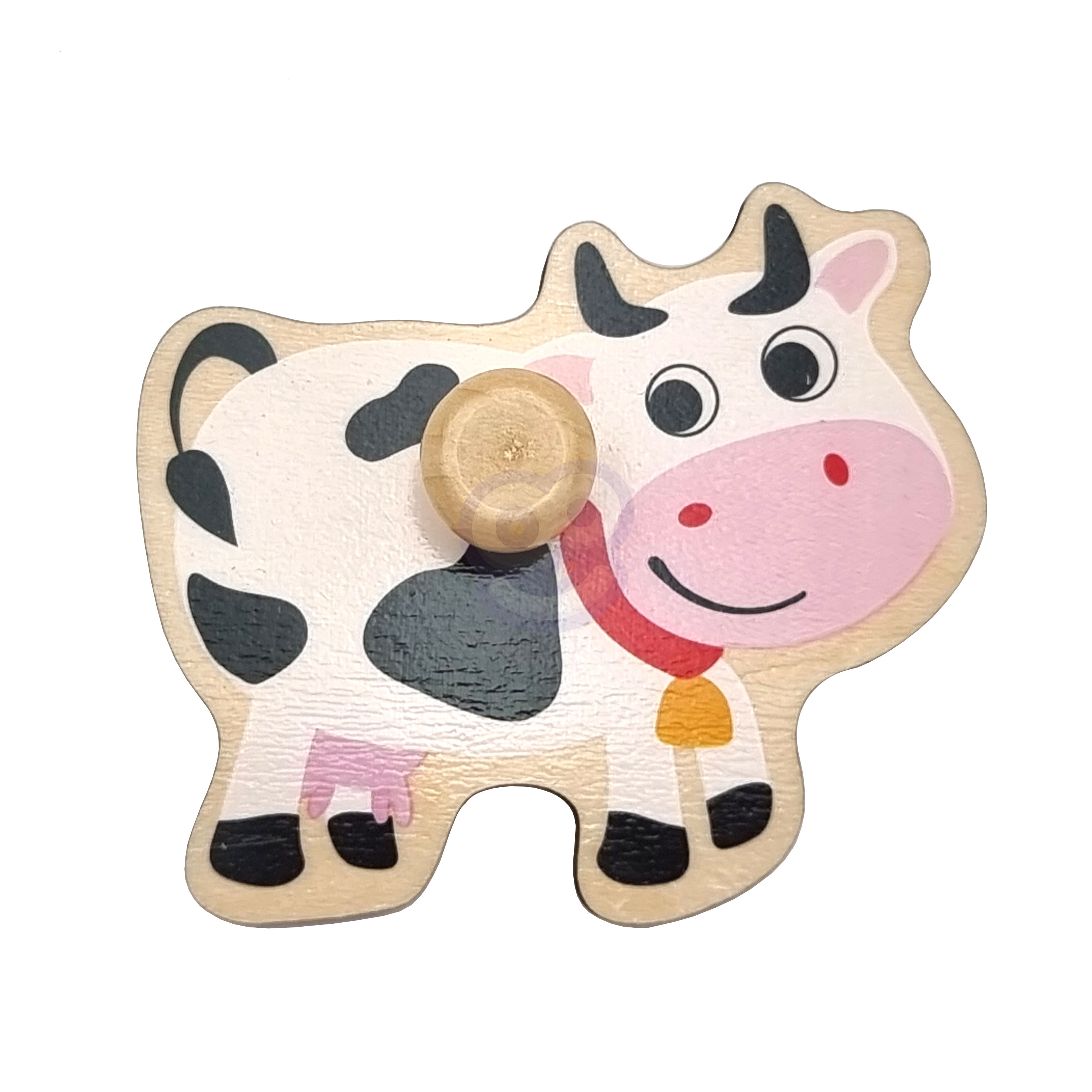 Drewniane puzzle montessori farma z pinezkami do dopasowania
