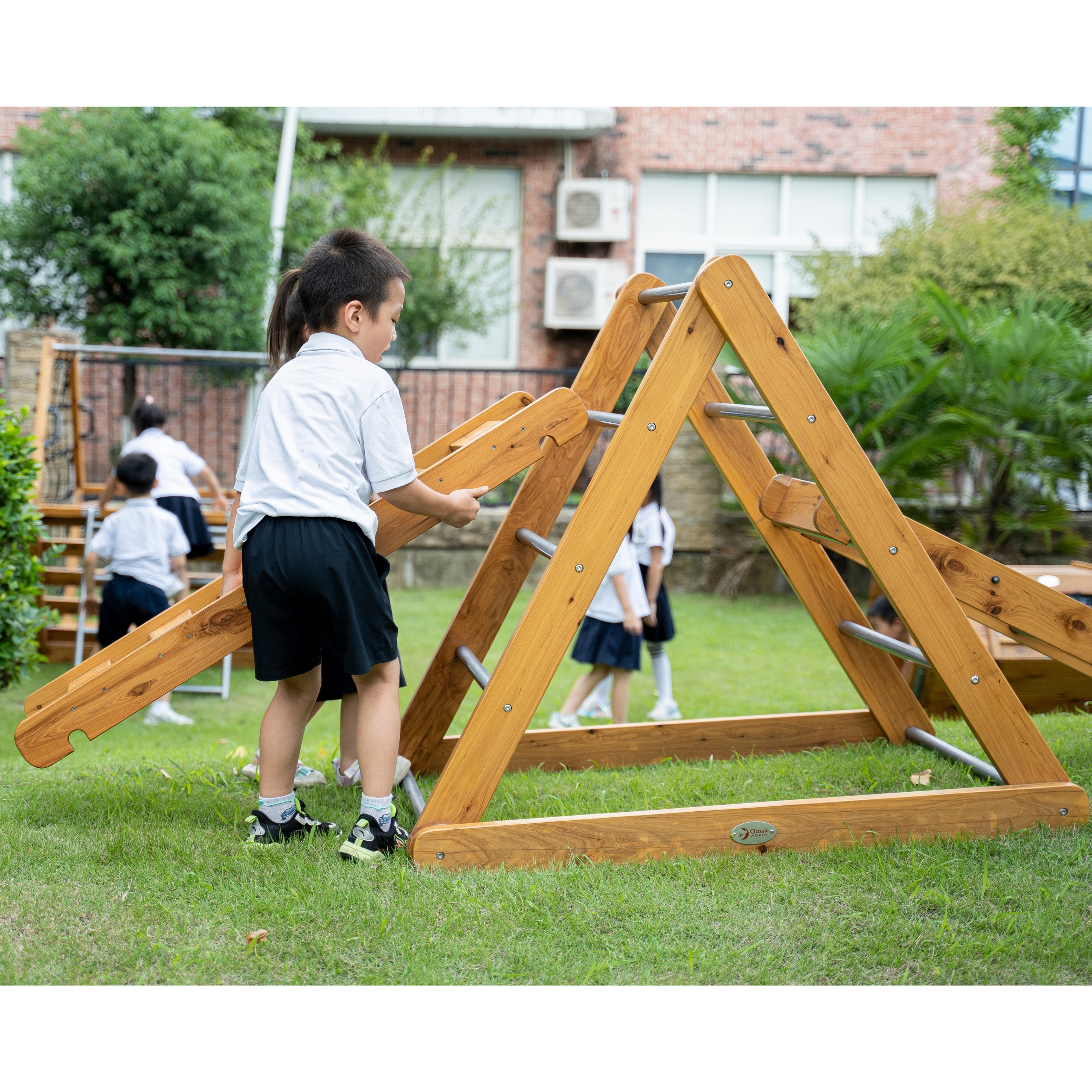 Drewniany plac zabaw xl zestaw drabinka montessori do wspinaczki