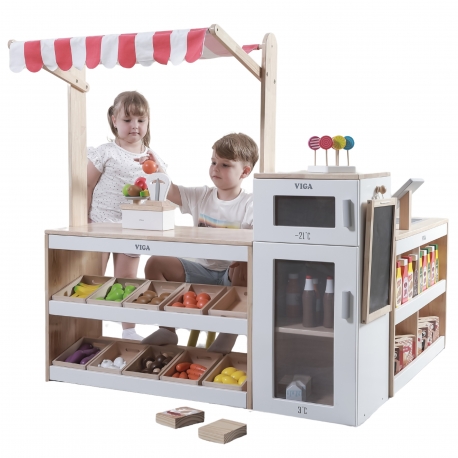 Viga Duży Zestaw Stragan Sklep Supermarket