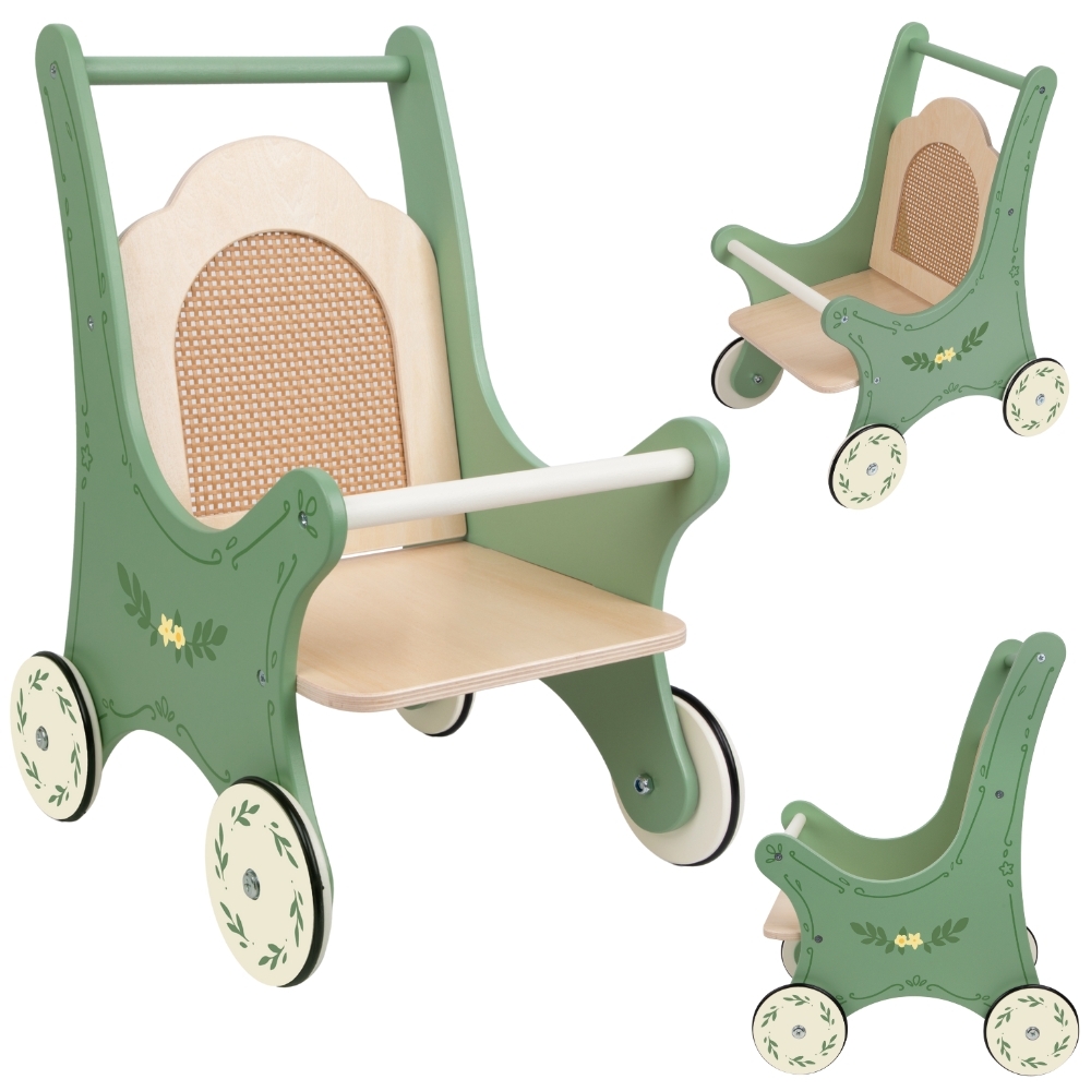 RetroBelle - Drewniany Wózek Lalek Vintage