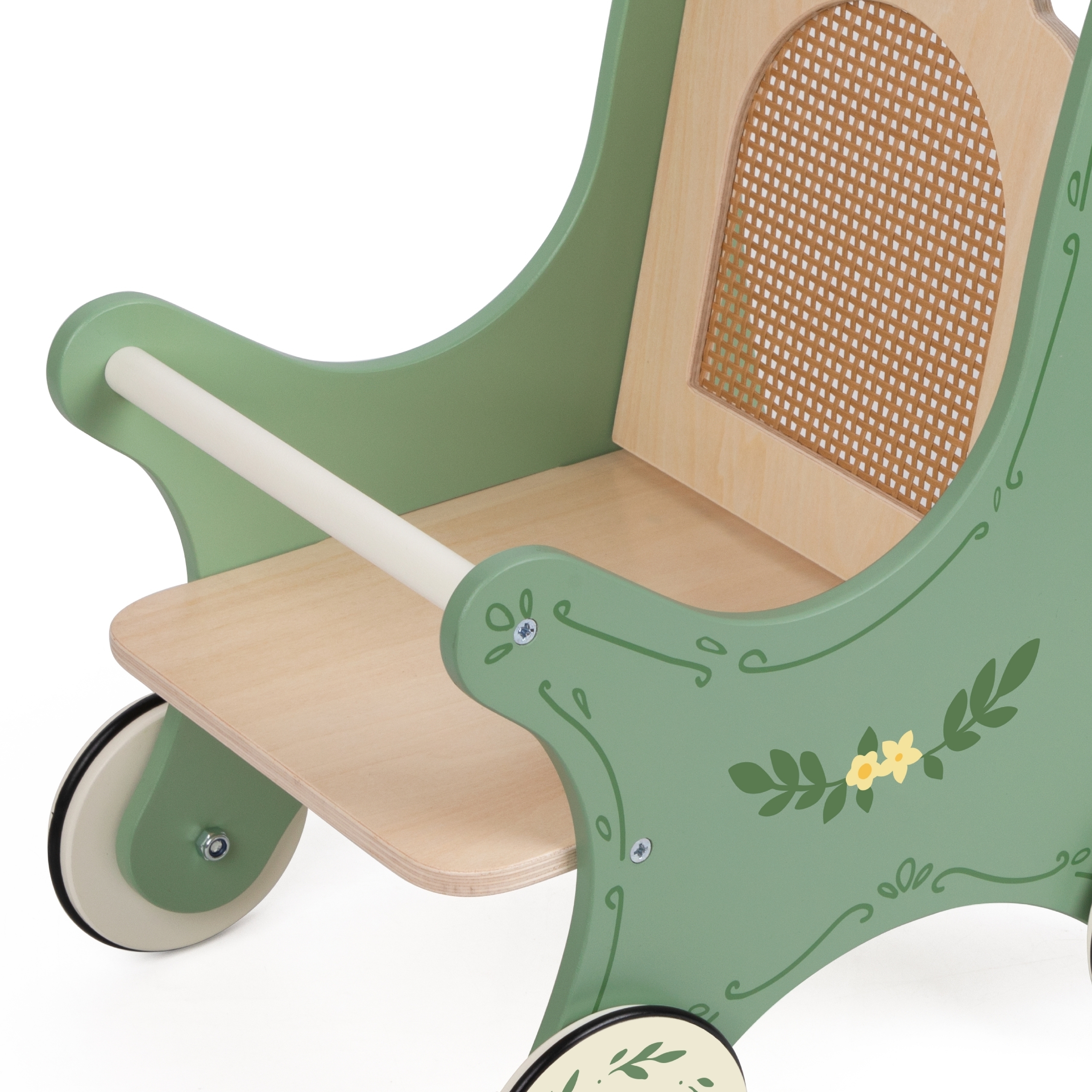 RetroBelle - Drewniany Wózek Lalek Vintage