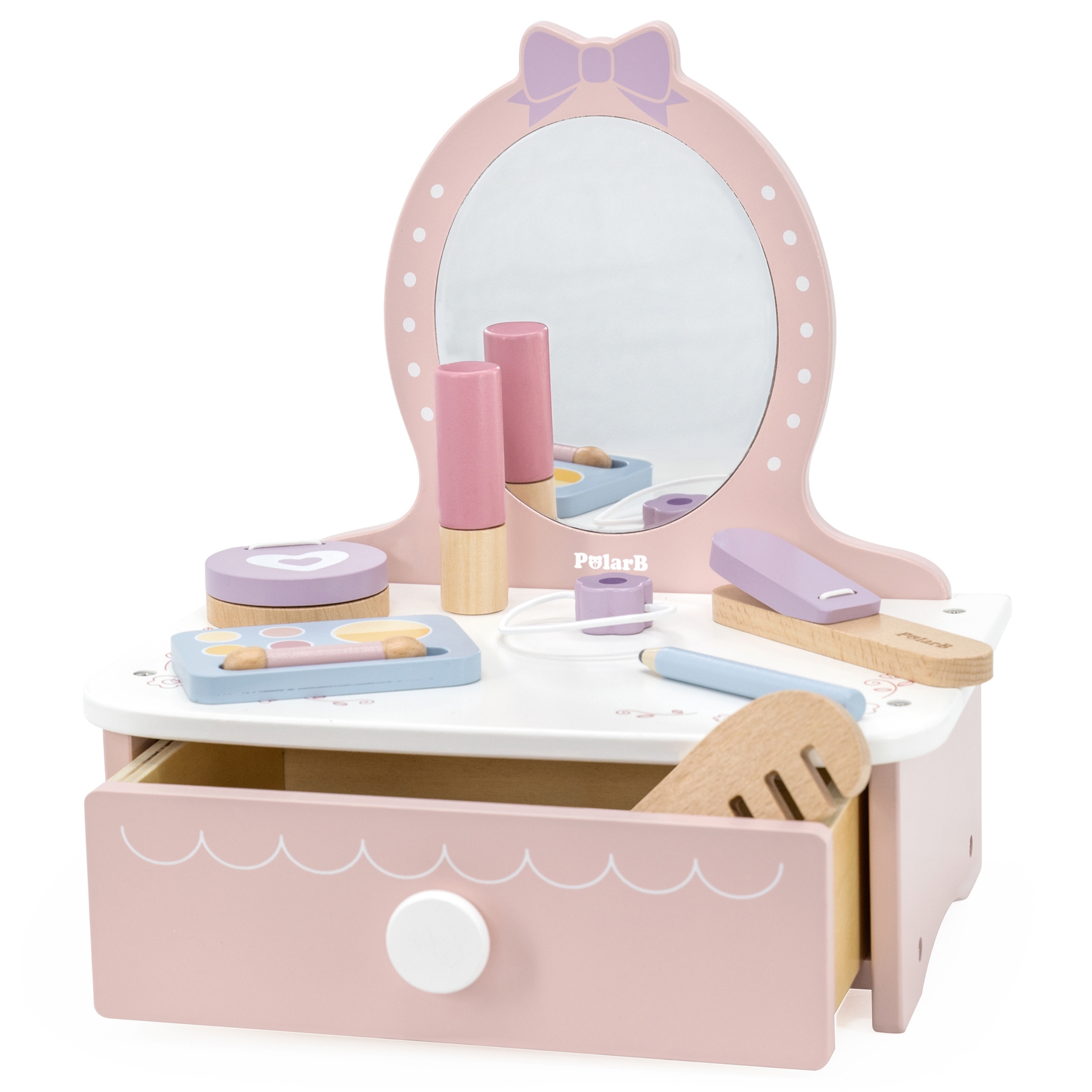 Drewniana toaletka z akcesoriami kącik małej księżniczki - 4 z 5
