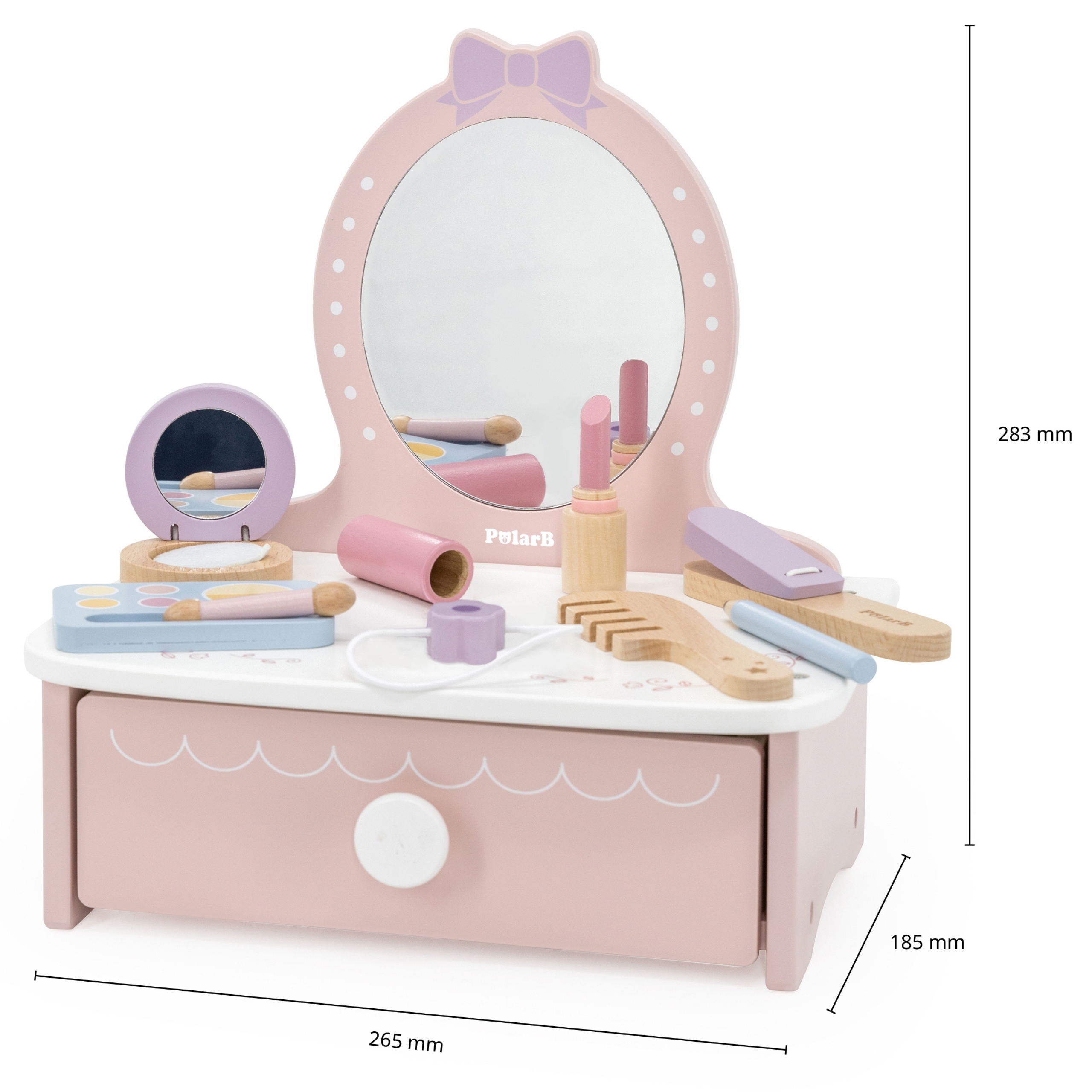 Drewniana toaletka z akcesoriami kącik małej księżniczki - 5 z 5
