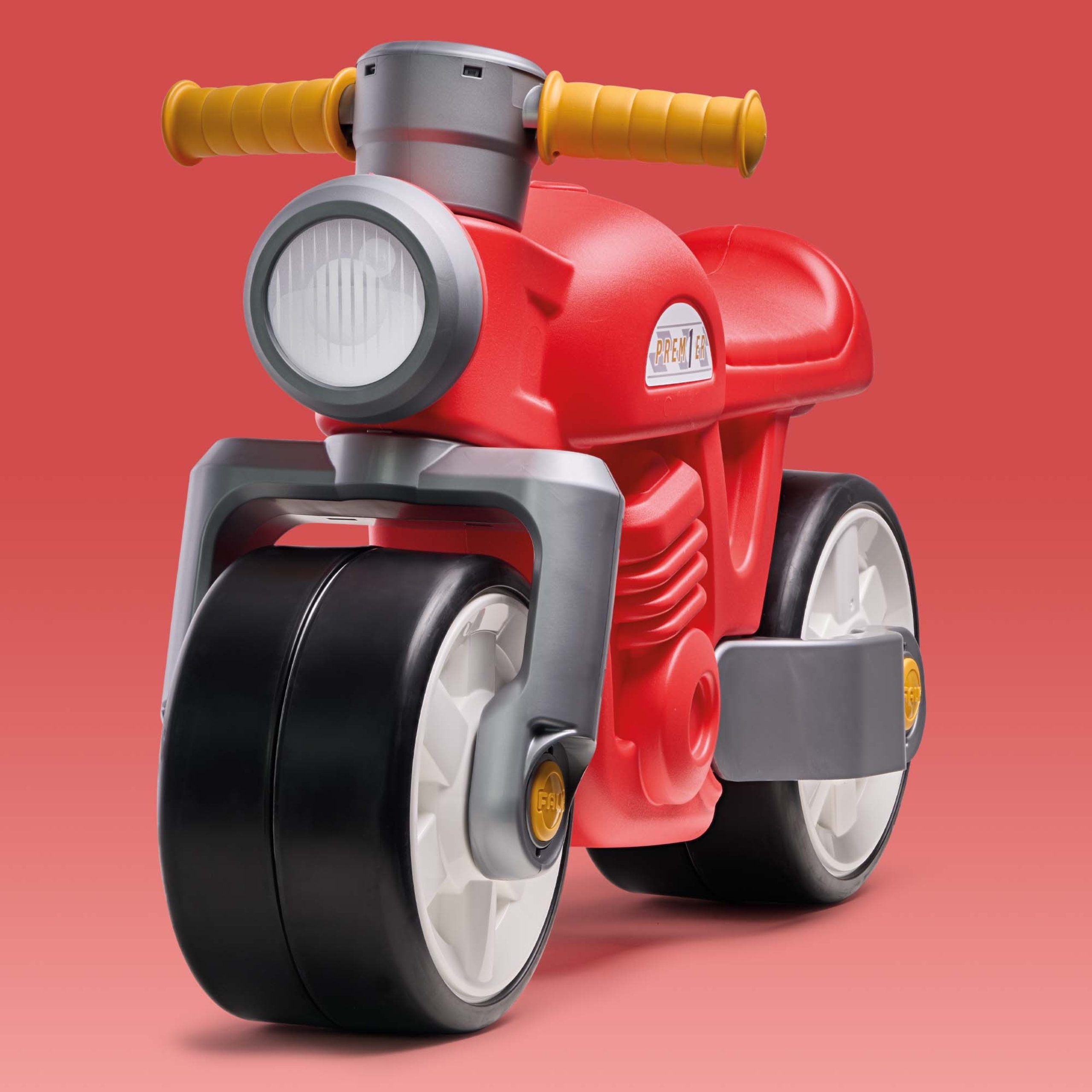 Jeździk biegowy ciche koła motor prem1er retro czerwony 1+