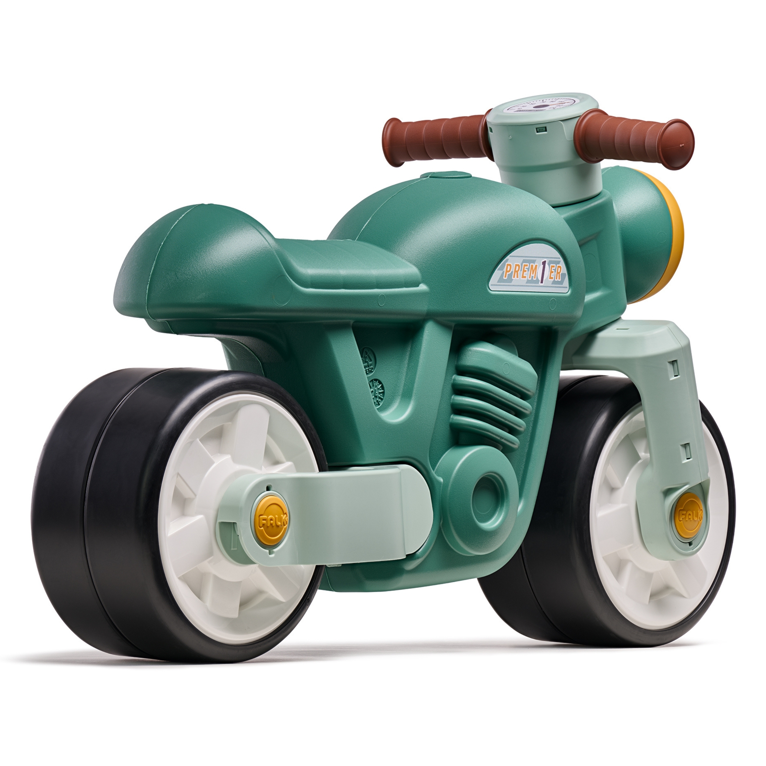 Jeździk biegowy ciche koła motor prem1er retro zielony 12+