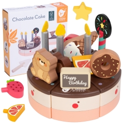 CLASSIC WORLD Drewniany Tort Urodzinowy 19el.
