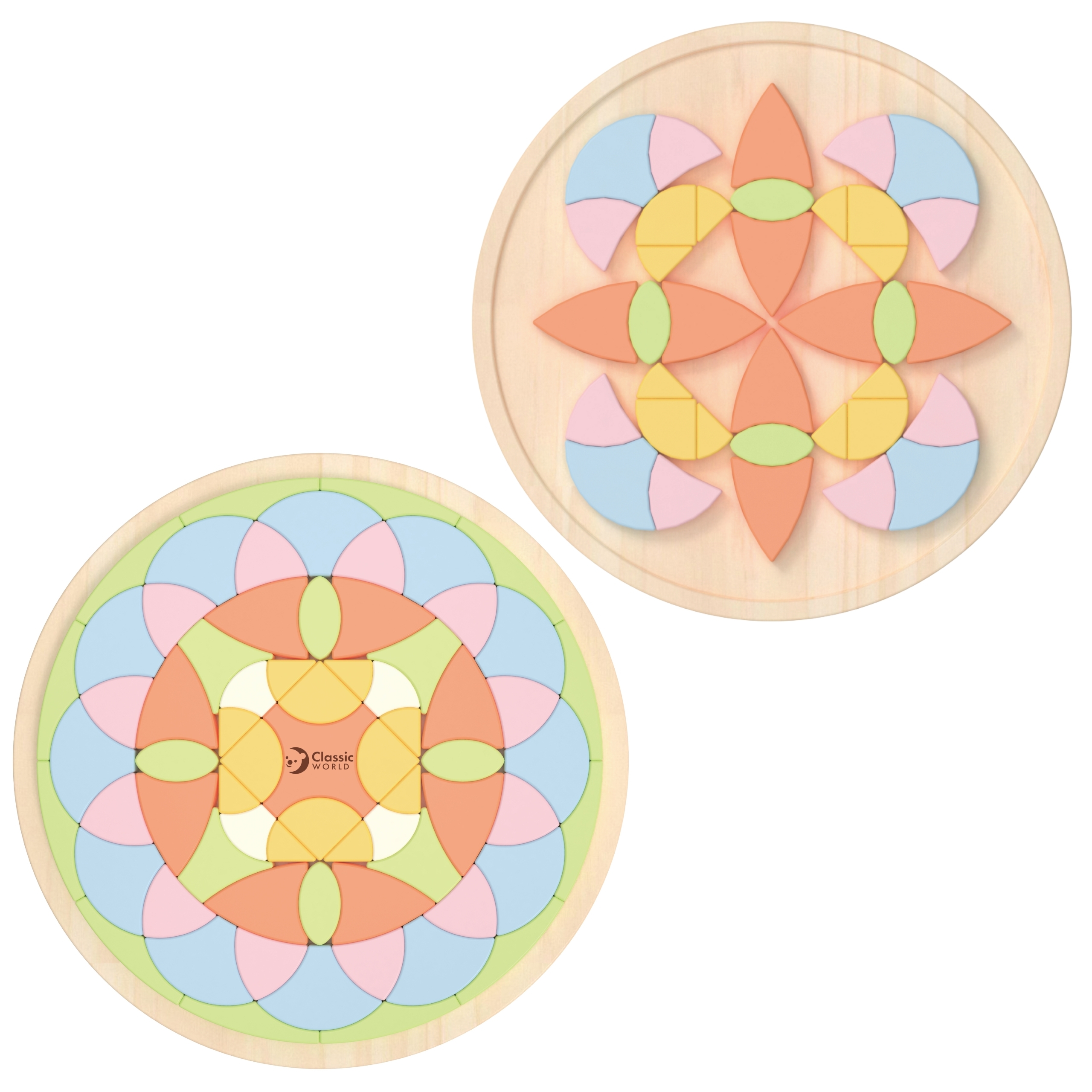 Pastelowa mandala układanka montessori mozaika kwiaty