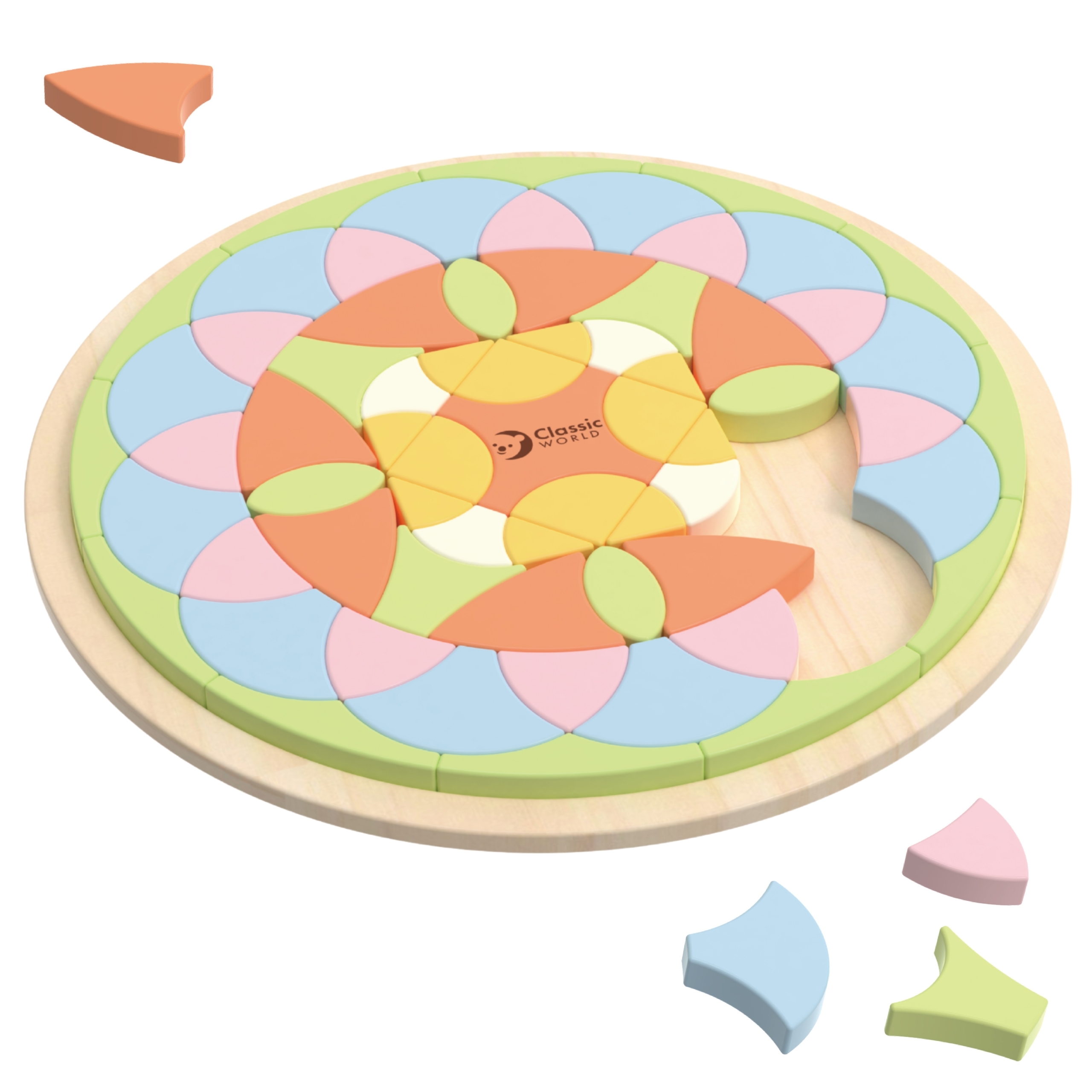 Pastelowa mandala układanka montessori mozaika kwiaty