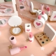 TOOKY TOY Drewniana Toaletka z Krzesełkiem Składane Lusterko Akcesoria
