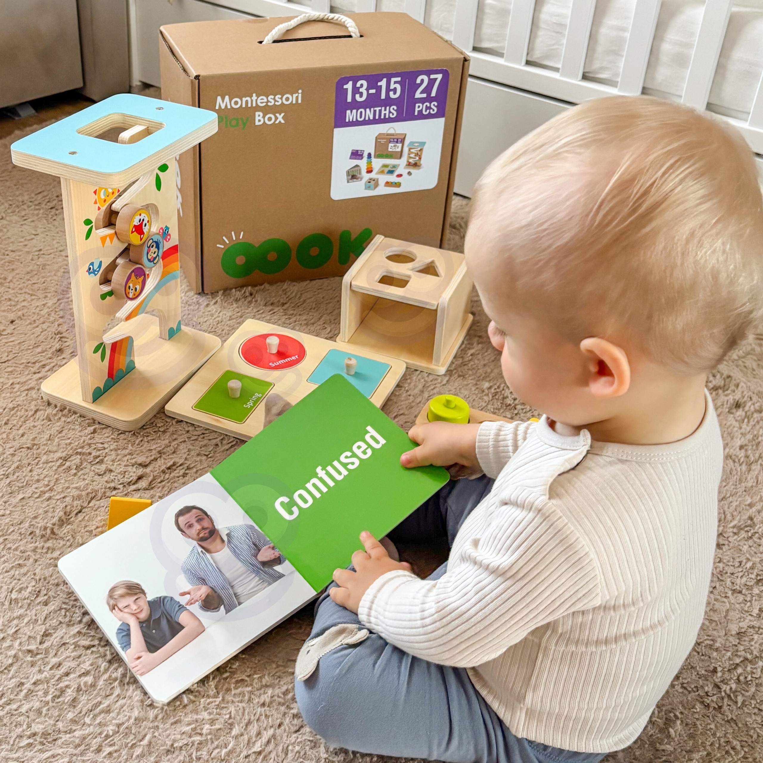 Box pudełko xxl montessori edukacyjne 6w1 sensoryczne 13-15 mies