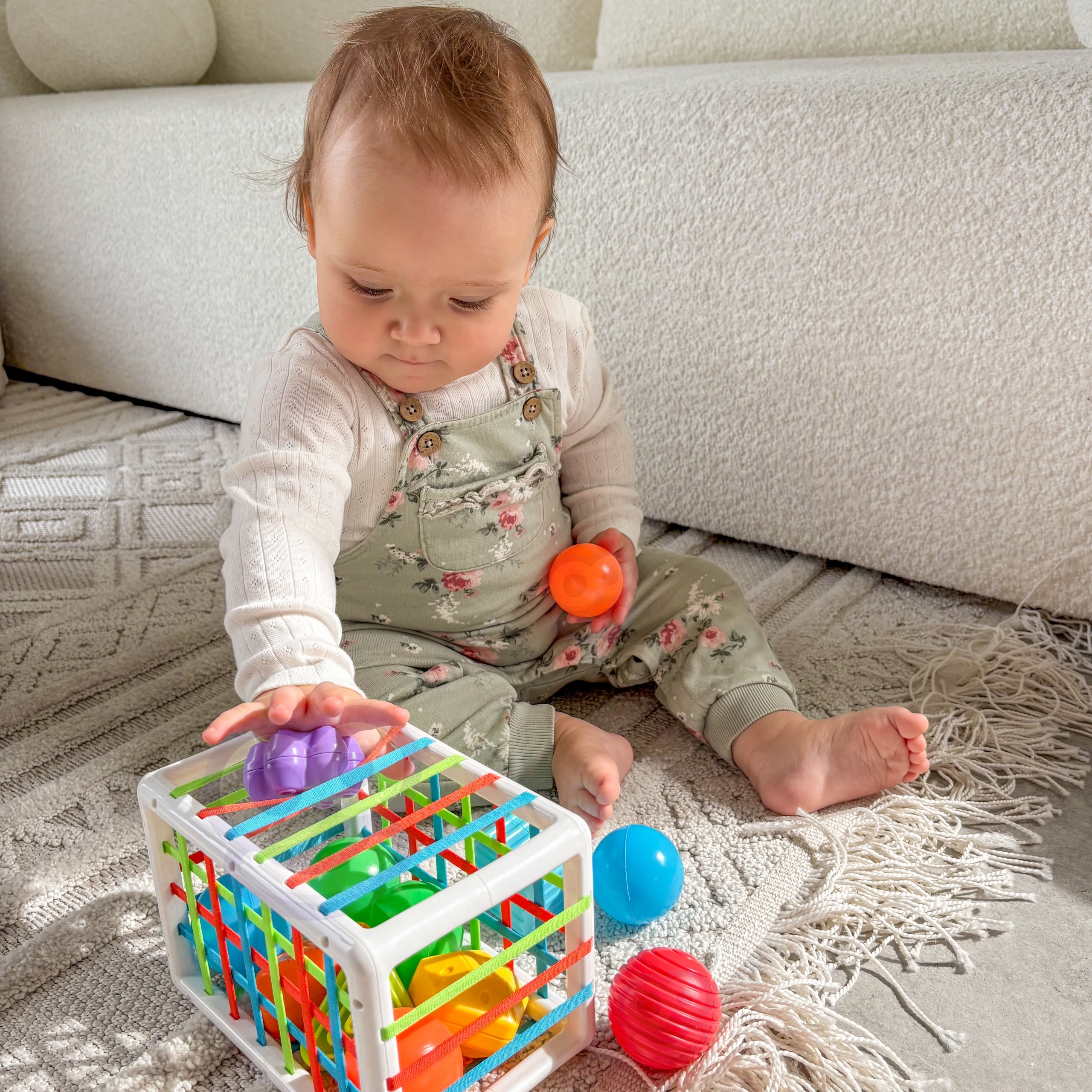 Elastyczna kostka sensoryczna sorter dla dzieci kolorowe kształty 13 el.