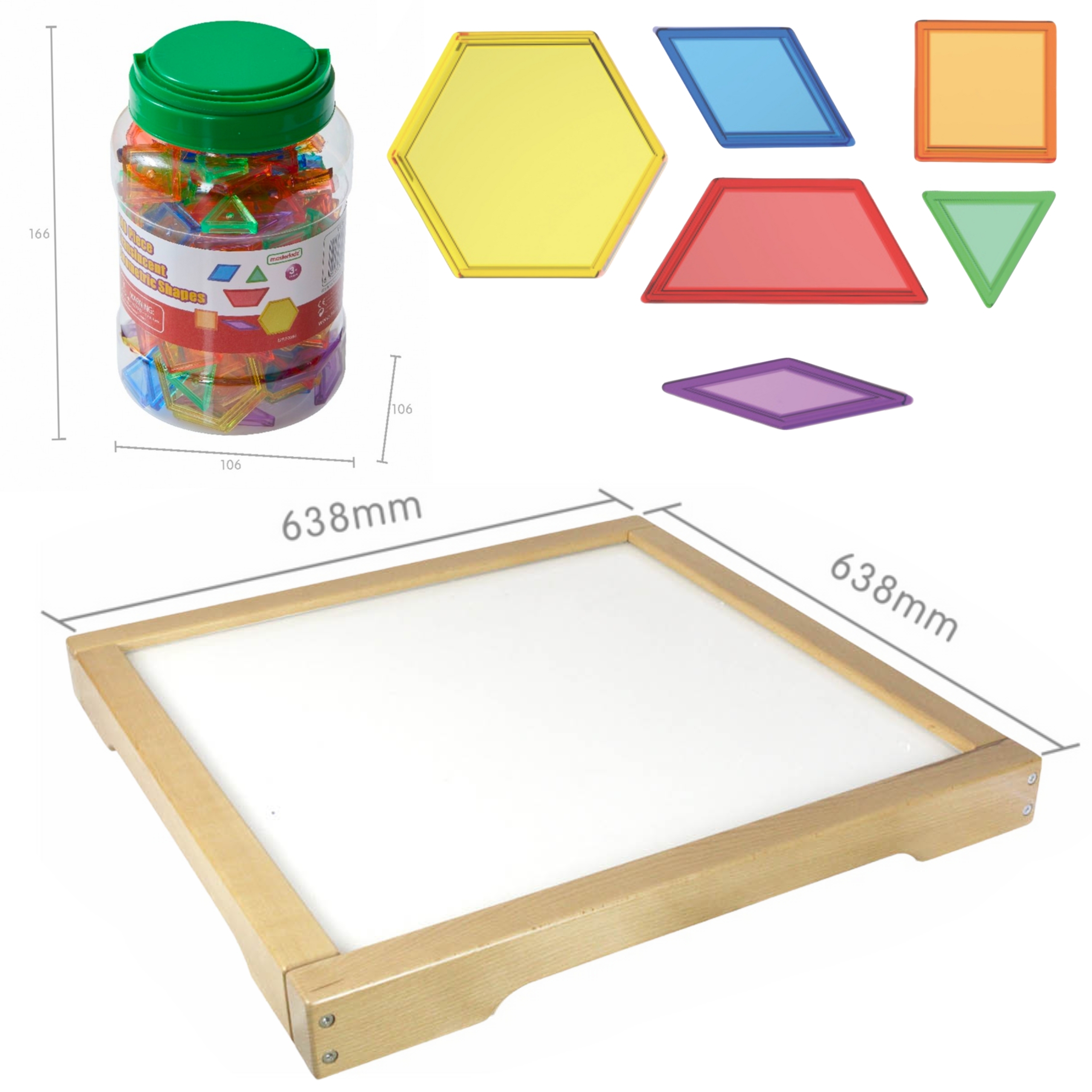 Panel skrzynia led sensoryczna + klocki montessori mozaika 140 el.