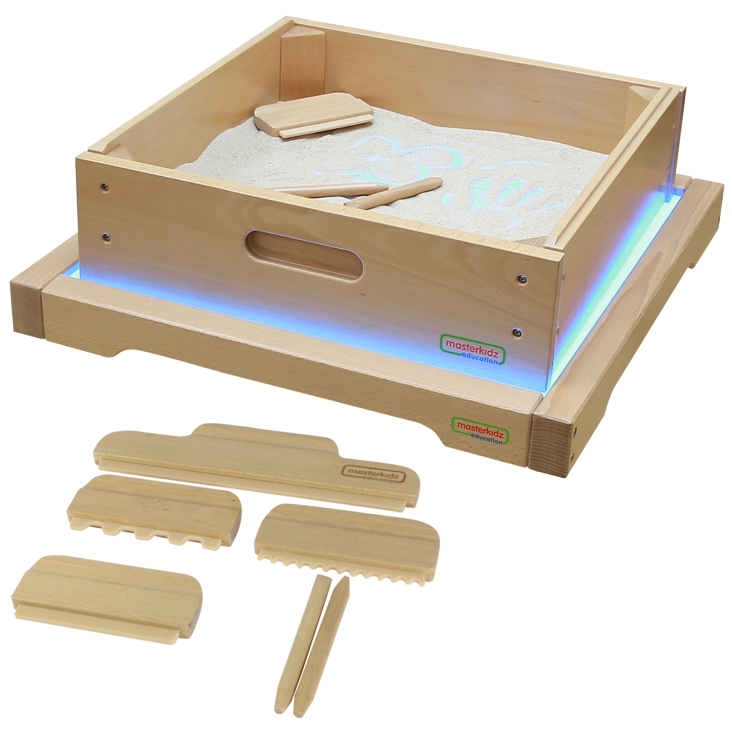 Rama sensoryczna - panel led + zestaw akcesoriów do zabawy w piasku
