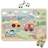 TOOKY TOY Drewniane Interaktywne Puzzle Pojazdy