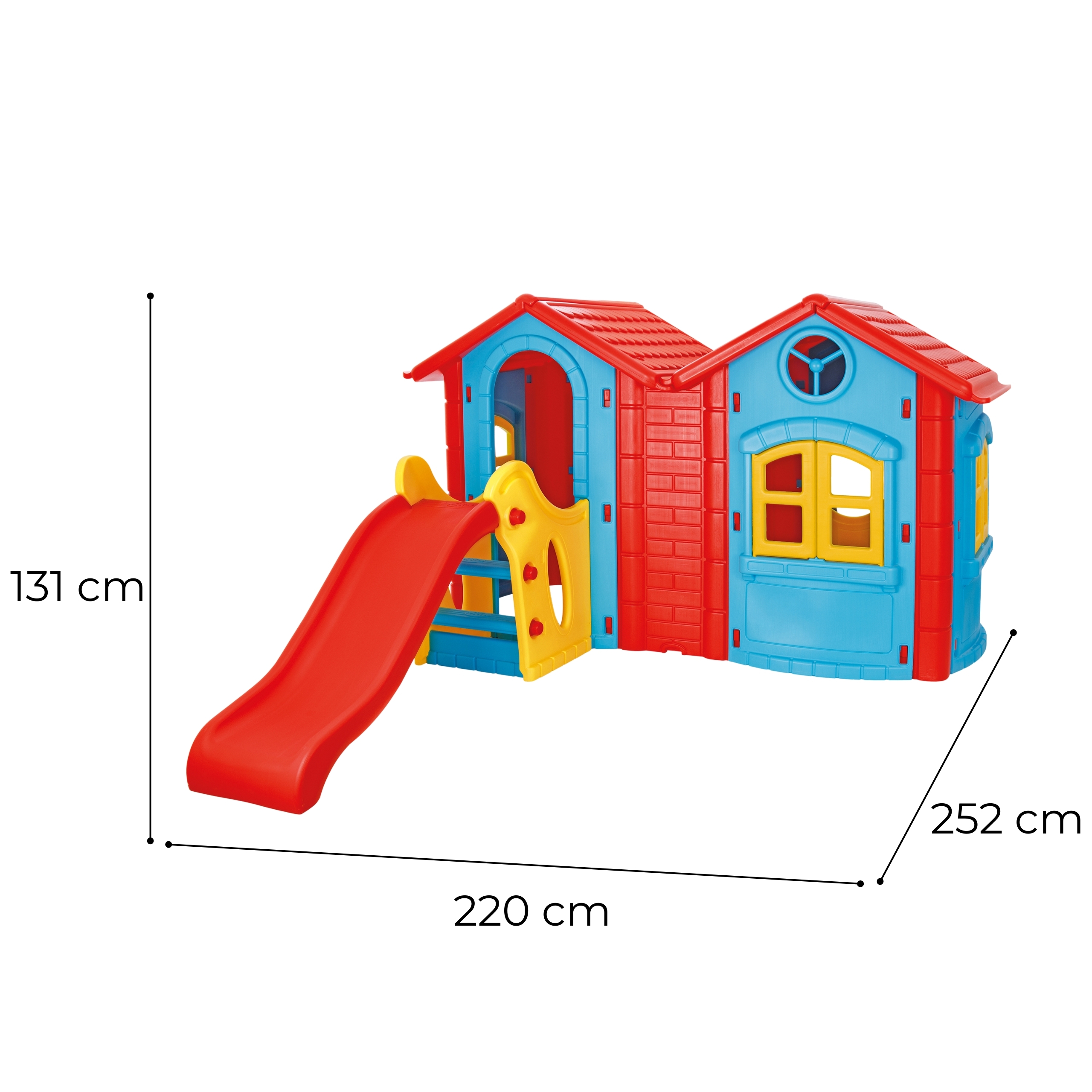 Plac zabaw domek ze zjeżdżalnią 123 cm