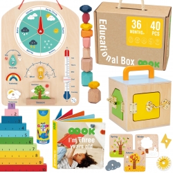 Tooky Toy Edukacyjne Pudełko dla Dzieci z 6w1 od 3 Lat
