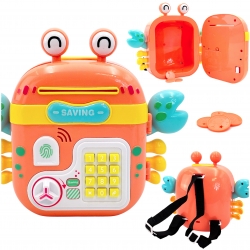 WOOPIE Elektroniczna Skarbonka Krab Plecak na Hasło Pomarańczowy
