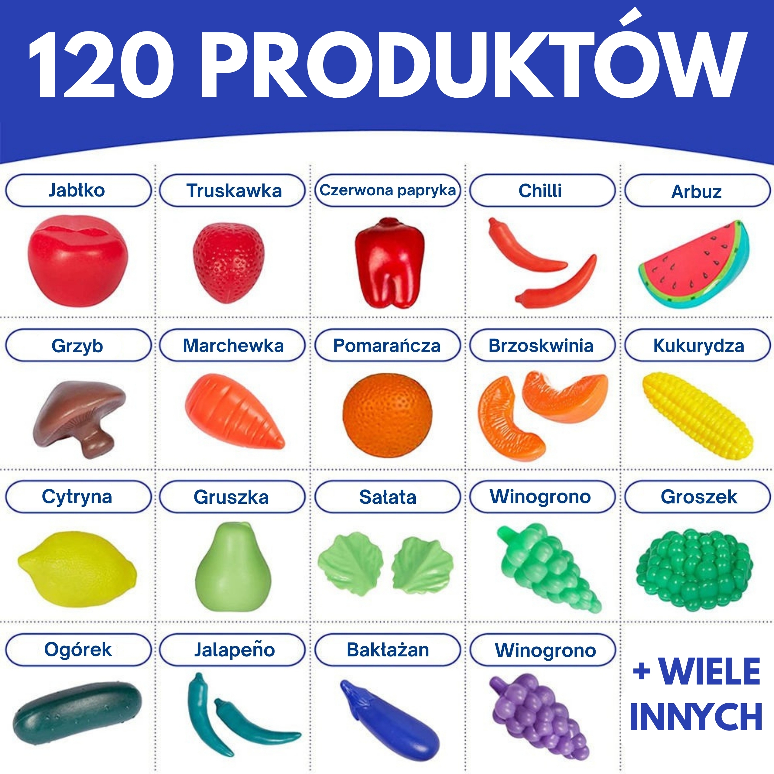 Zestaw do kuchni sklepu warzywa owoce 120el.