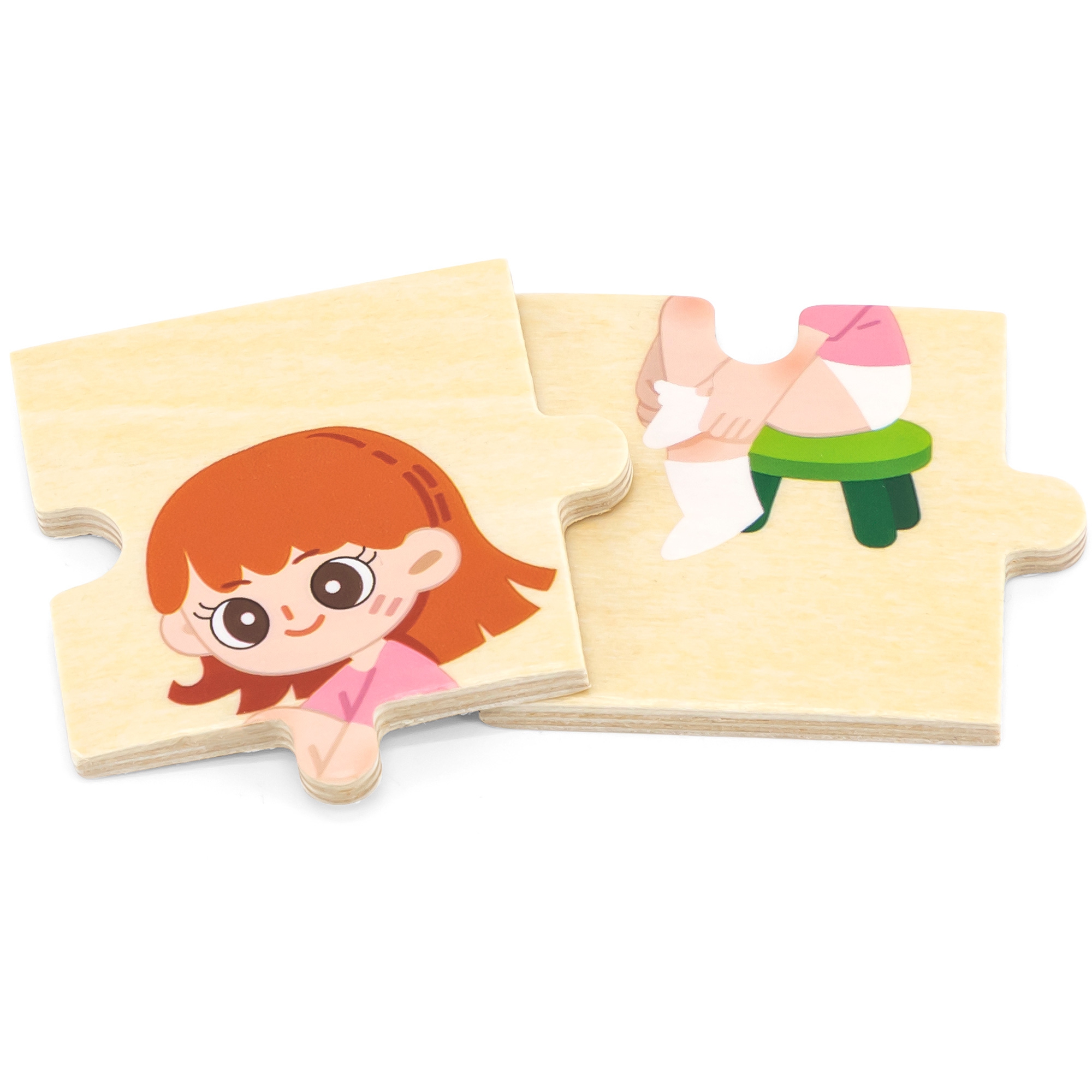 VIGA Drewniane Puzzle Ubieranki - 3 edukacyjne układanki