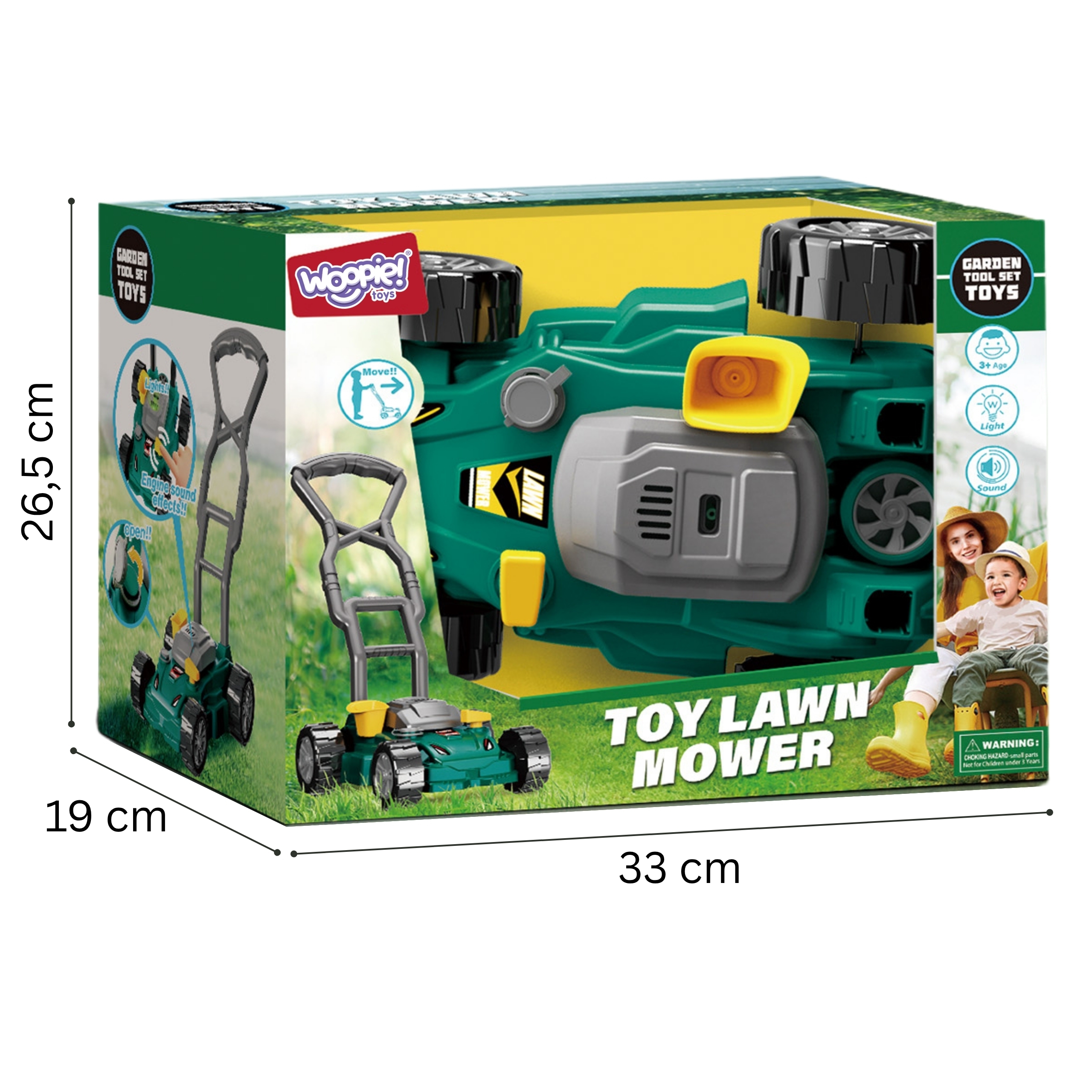 WOOPIE Kosiarka Ogrodowa Pchacz z Dźwiękiem i Światłem