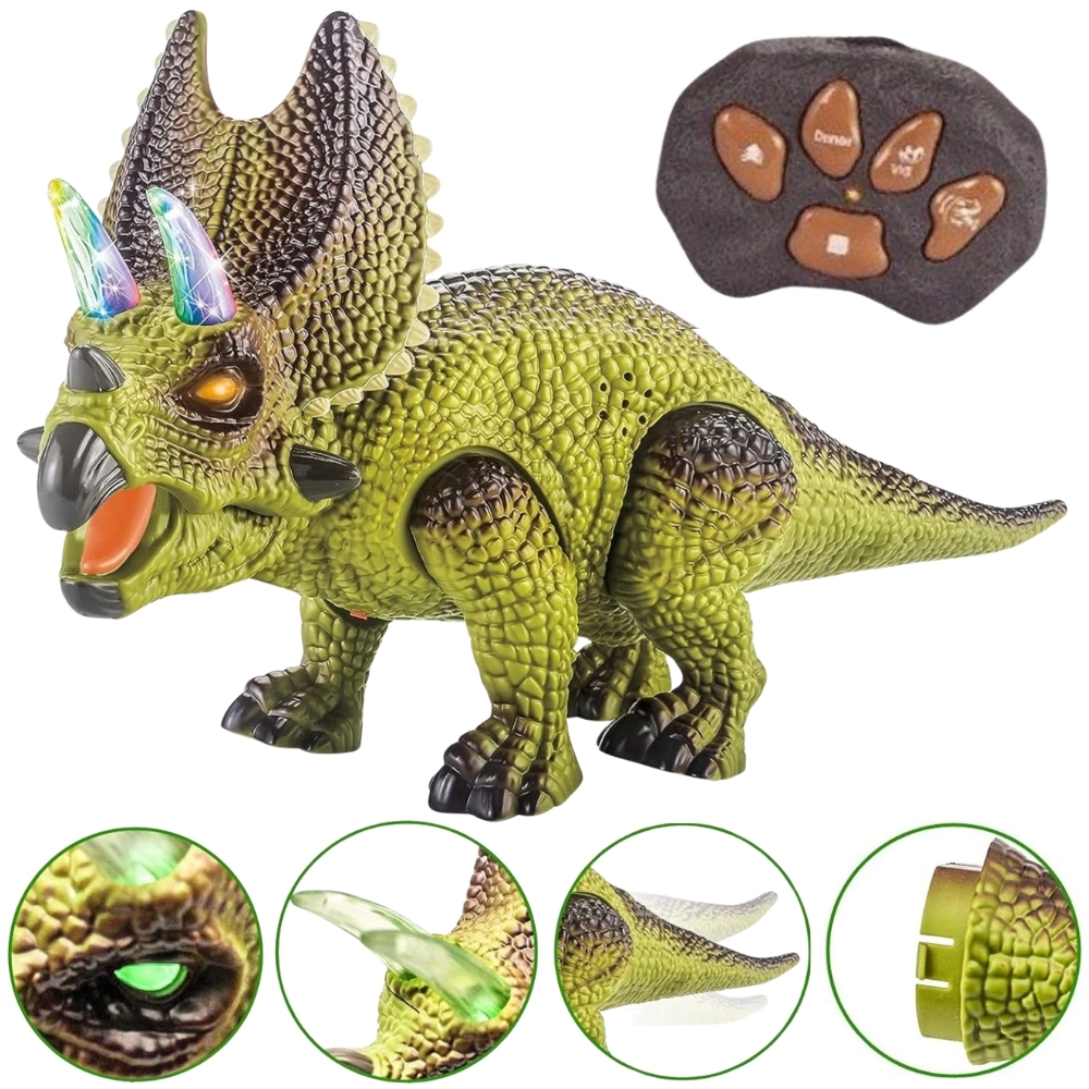 RC T-Rex Trio: Świecący Ryczący Triceratops