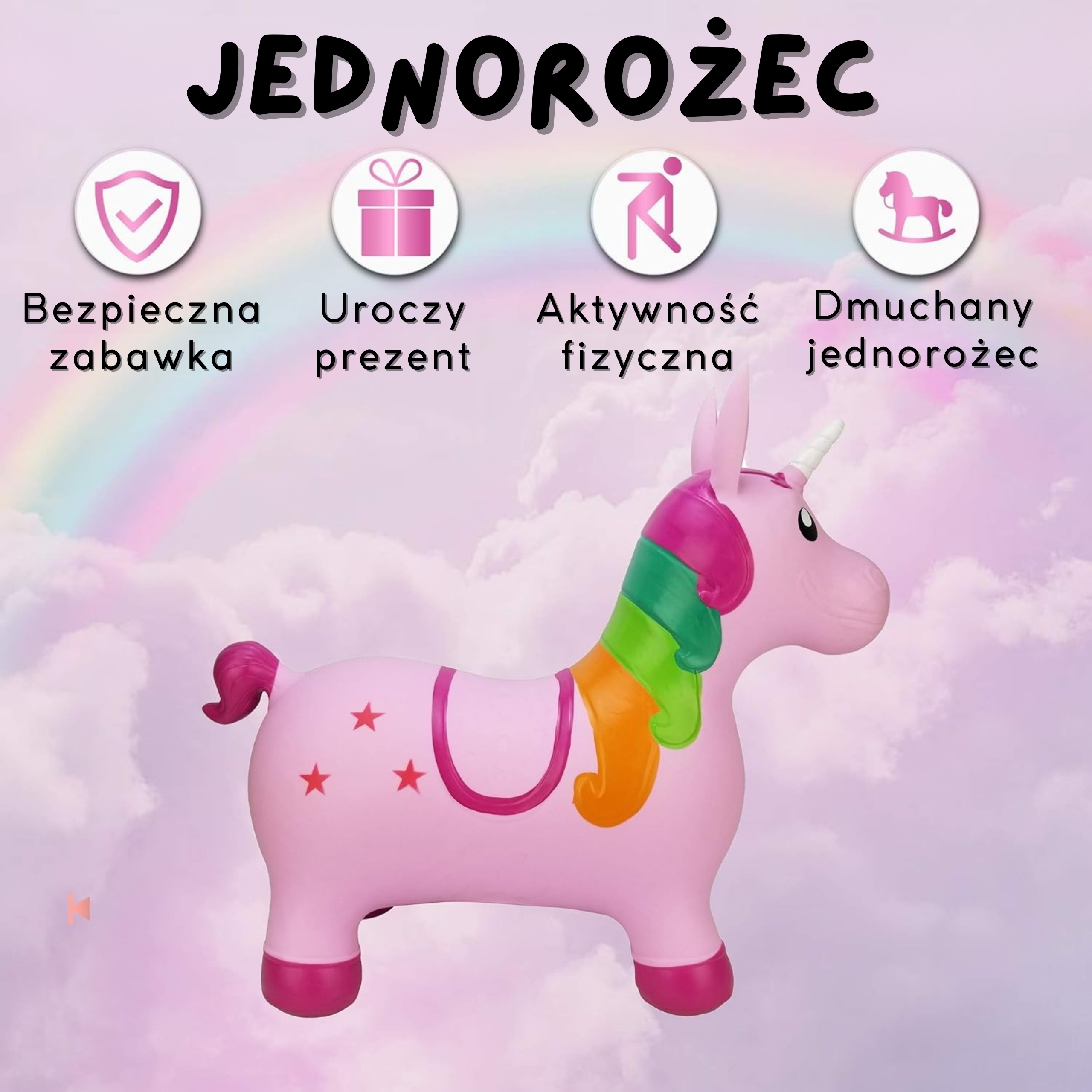 Magiczny Skoczek-Jednorożec Różowy