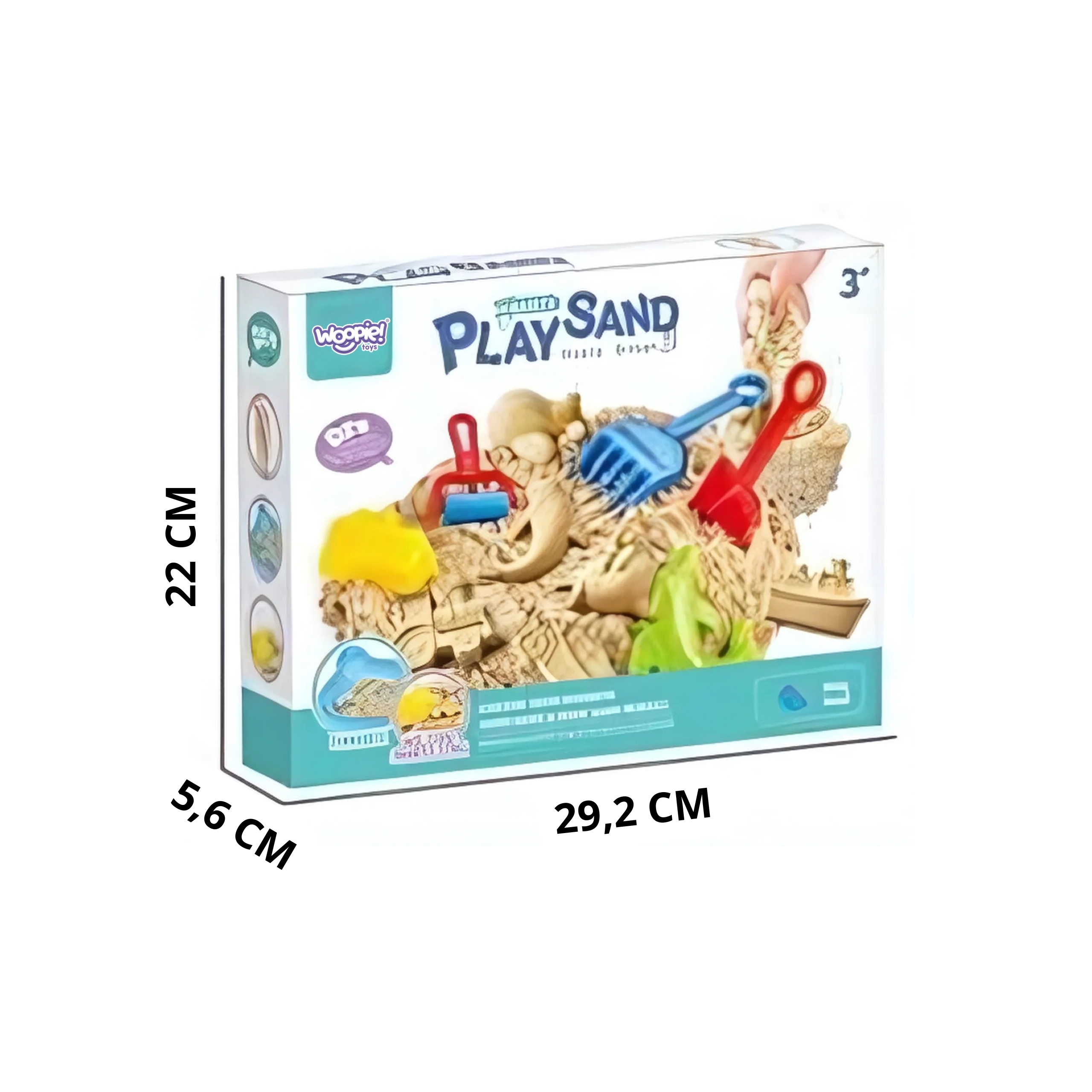 WOOPIE Piasek Kinetyczny 0,5 kg Zestaw Stolik z Foremkami