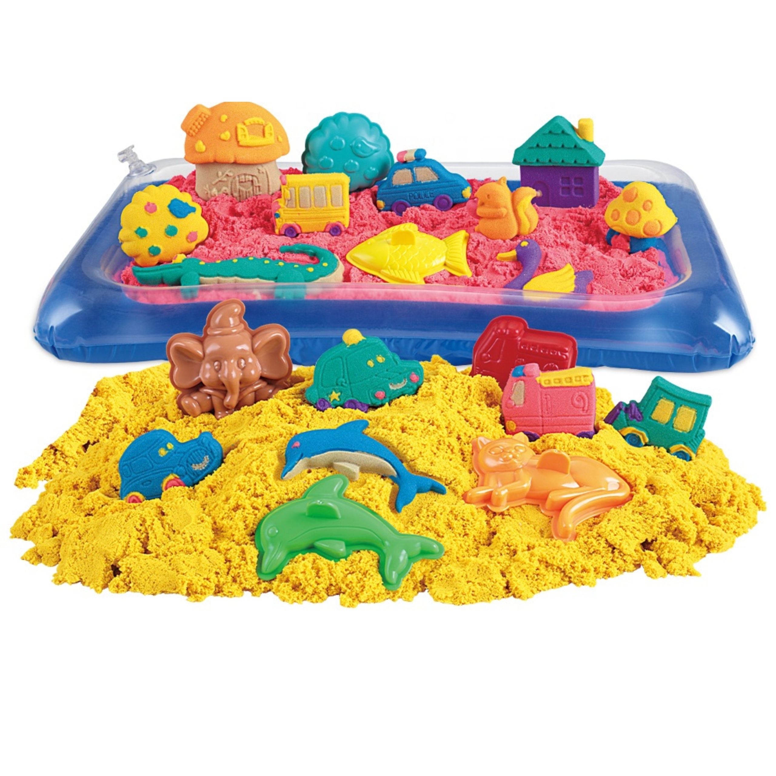 WOOPIE Piasek Kinetyczny 0,8 kg Zestaw w Koszyku z Foremkami +  /
