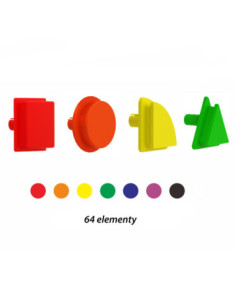 MASTERKIDZ Zestaw Kołeczki w kształcie figur geometrycznych 64szt do tablic STEM 2